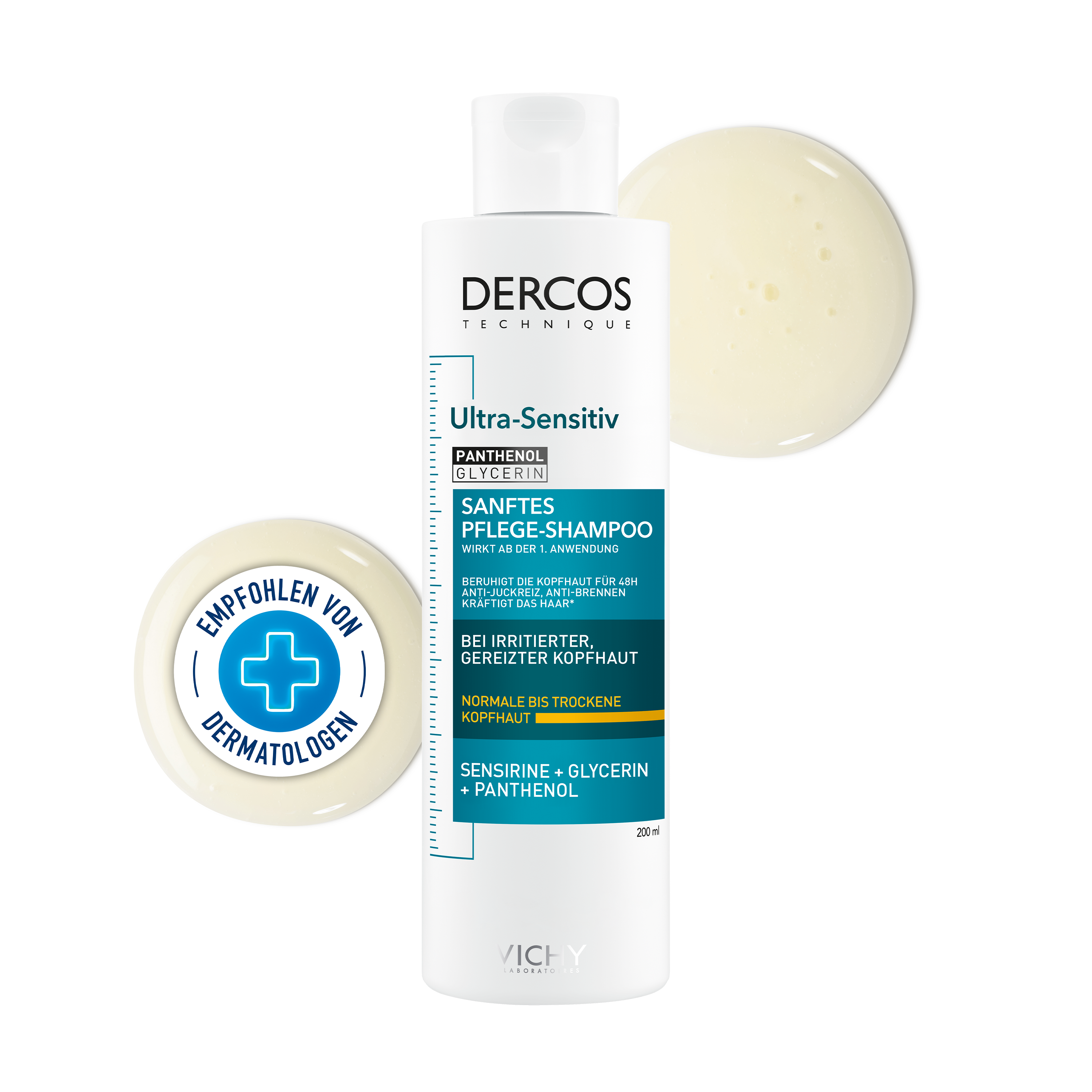 VICHY DERCOS ultra-sensitiv Shampoo trock.Kopfhaut Abbildung für VICHY DERCOS ultra-sensitiv Shampoo trock.Kopfhaut