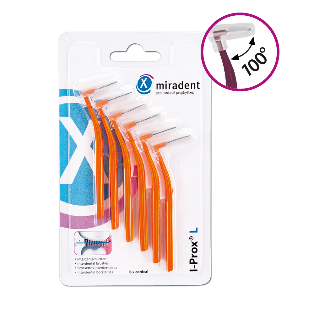 MIRADENT Interdentalbürste I-Prox L 0,8 mm orange Abbildung für MIRADENT Interdentalbürste I-Prox L 0,8 mm orange