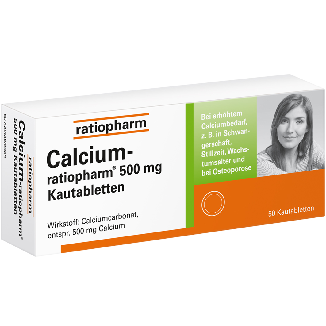 CALCIUM-RATIOPHARM 500 mg Kautabletten Abbildung für CALCIUM-RATIOPHARM 500 mg Kautabletten