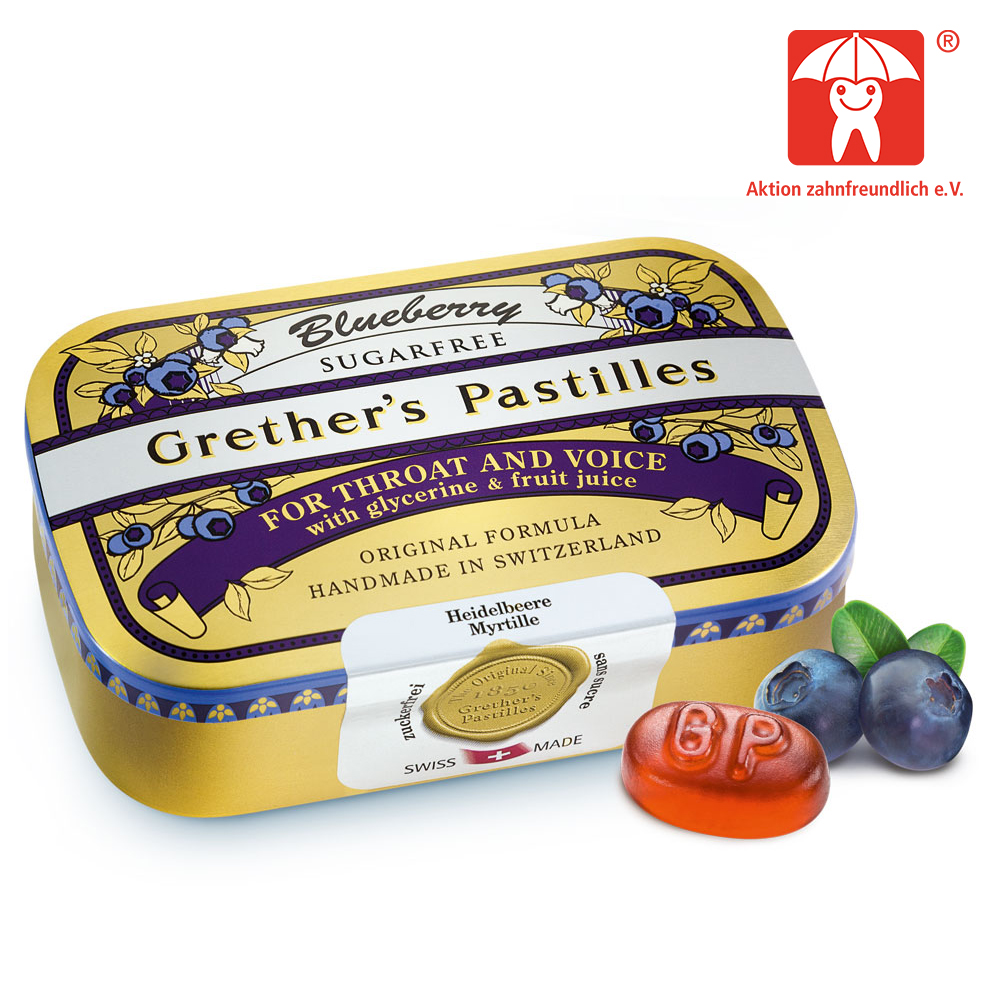 GRETHERS Blueberry zuckerfrei Pastillen Abbildung für GRETHERS Blueberry zuckerfrei Pastillen