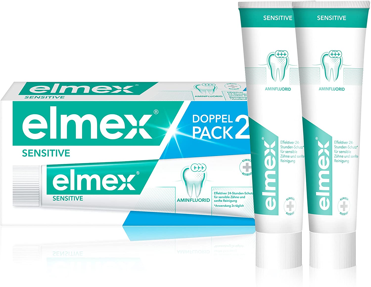 elmex Zahnpasta Sensitive für schmerzempfindliche Zähne Doppelpack Abbildung für elmex Zahnpasta Sensitive für schmerzempfindliche Zähne Doppelpack