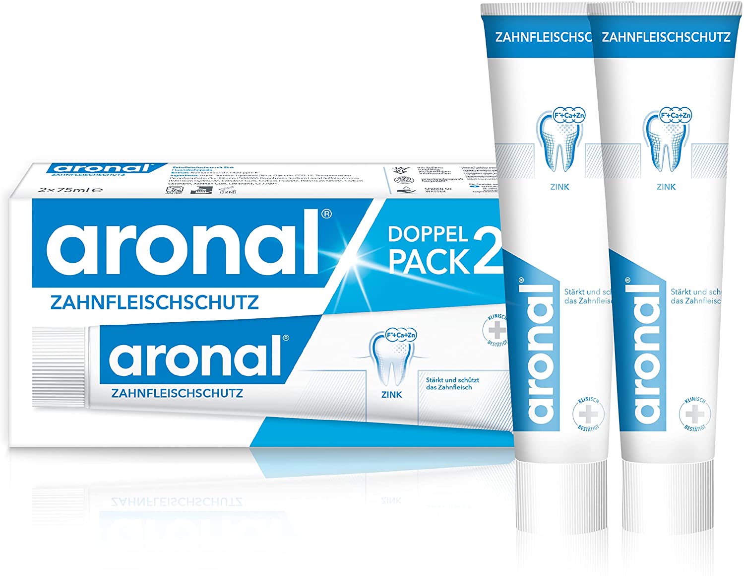 aronal Zahnfleischschutz Zahnpasta, 2x75 ml Abbildung für aronal Zahnfleischschutz Zahnpasta, 2x75 ml