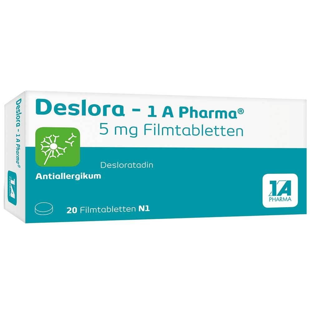 DESLORA-1A Pharma 5 mg Filmtabletten Abbildung für DESLORA-1A Pharma 5 mg Filmtabletten