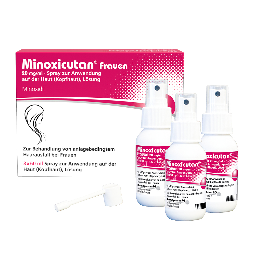MINOXICUTAN Frauen 20 mg/ml Spray 3x60 ml Abbildung für MINOXICUTAN Frauen 20 mg/ml Spray 3x60 ml