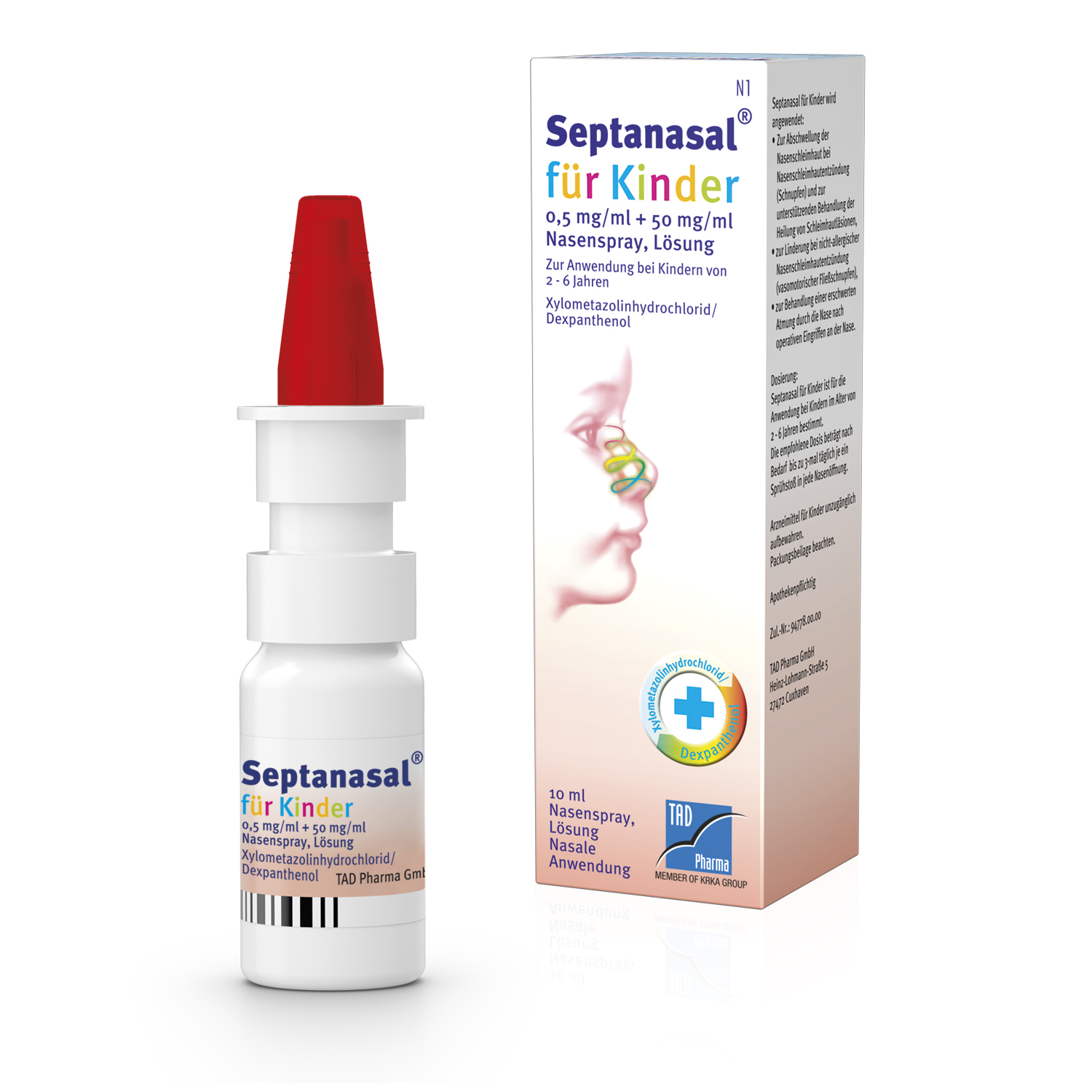 SEPTANASAL für Kinder 0,5 mg/ml + 50 mg/ml Nasens. Abbildung für SEPTANASAL für Kinder 0,5 mg/ml + 50 mg/ml Nasens.