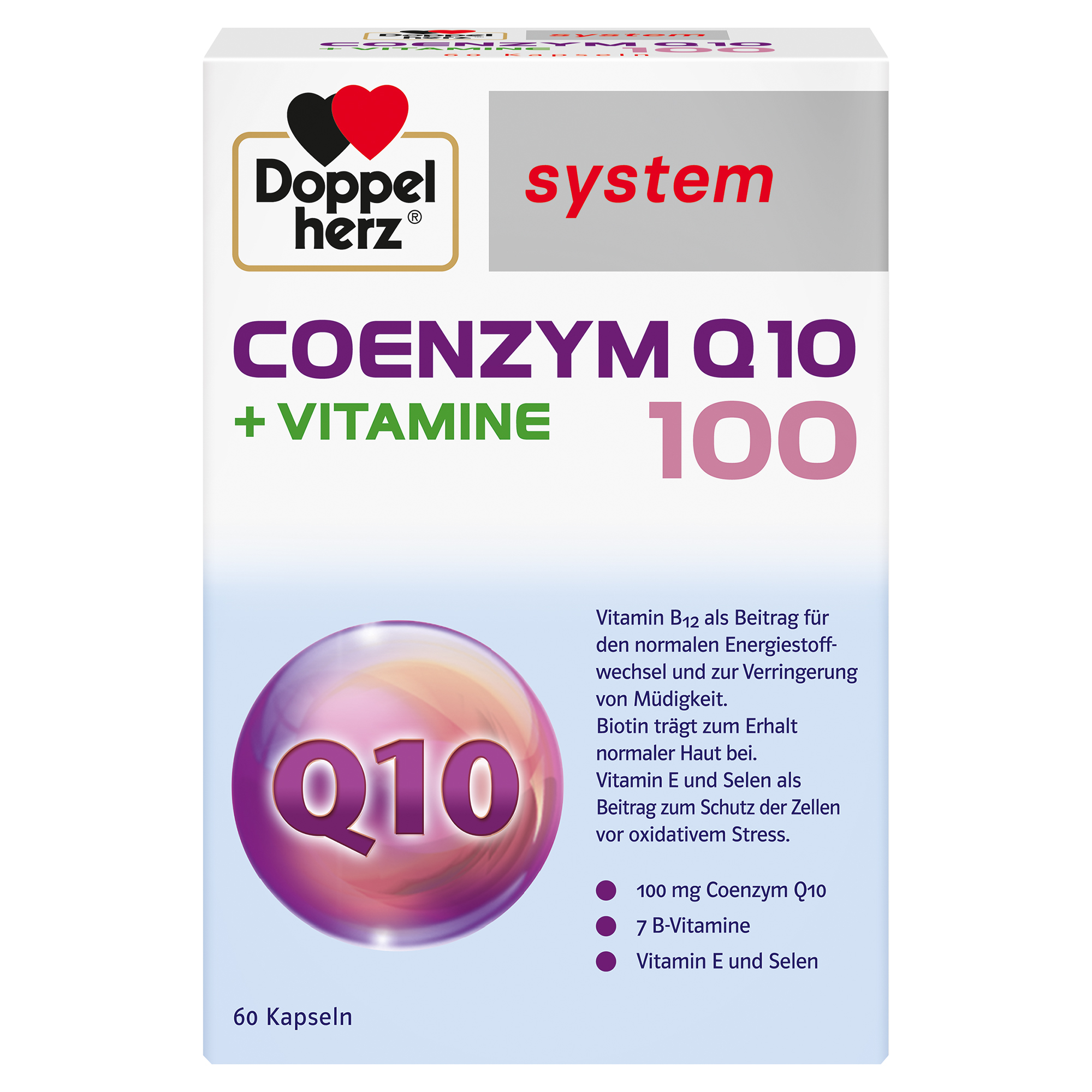 DOPPELHERZ Coenzym Q10 100+Vitamine system Kapseln Abbildung für DOPPELHERZ Coenzym Q10 100+Vitamine system Kapseln