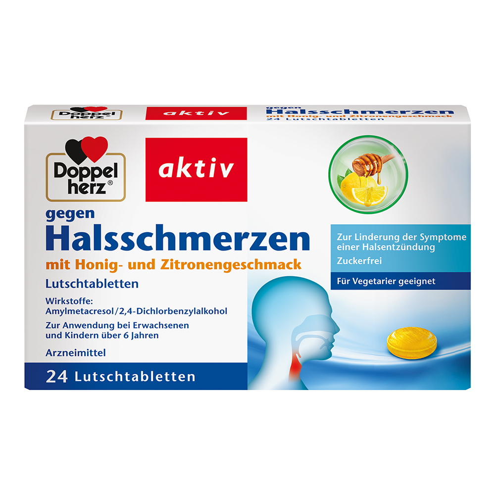 DOPPELHERZ gegen Halsschmerzen Lutschtabletten Abbildung für DOPPELHERZ gegen Halsschmerzen Lutschtabletten