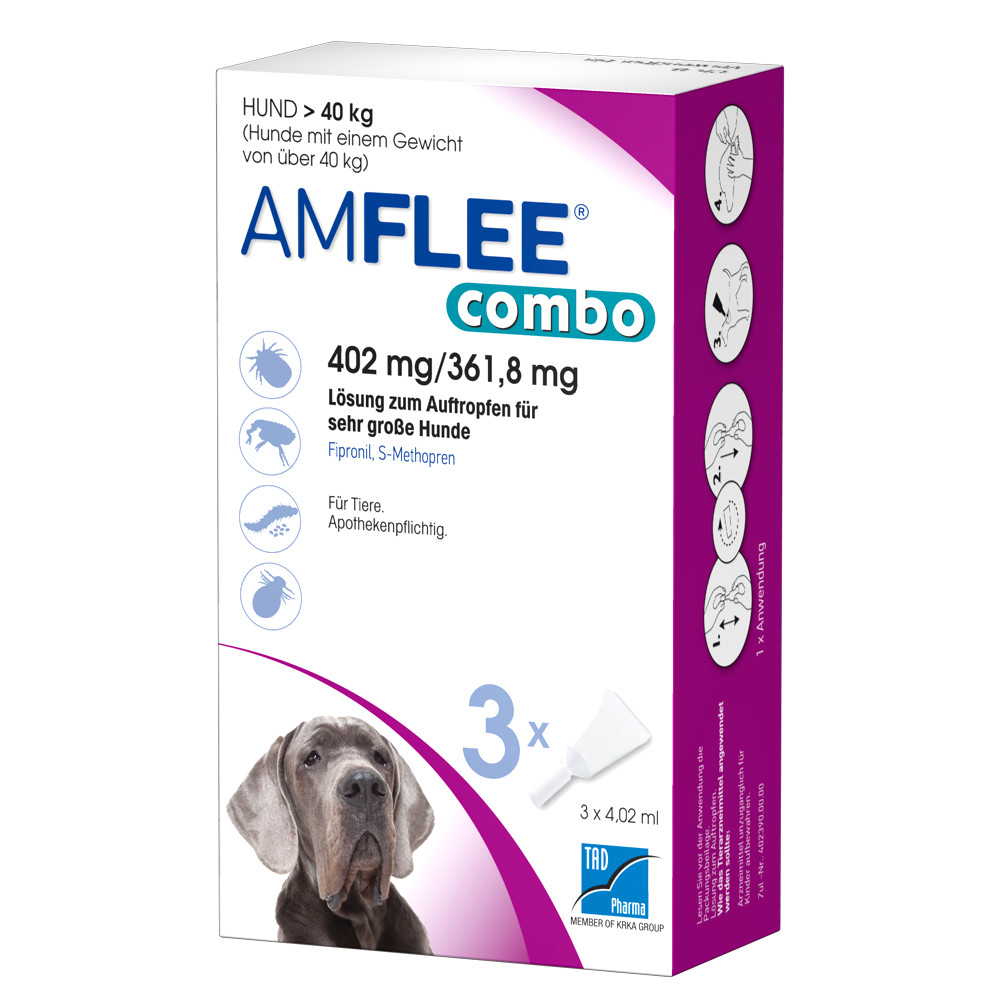 AMFLEE combo 402/361,8mg Lsg.z.Auf.f.Hunde üb.40kg Abbildung für AMFLEE combo 402/361,8mg Lsg.z.Auf.f.Hunde üb.40kg