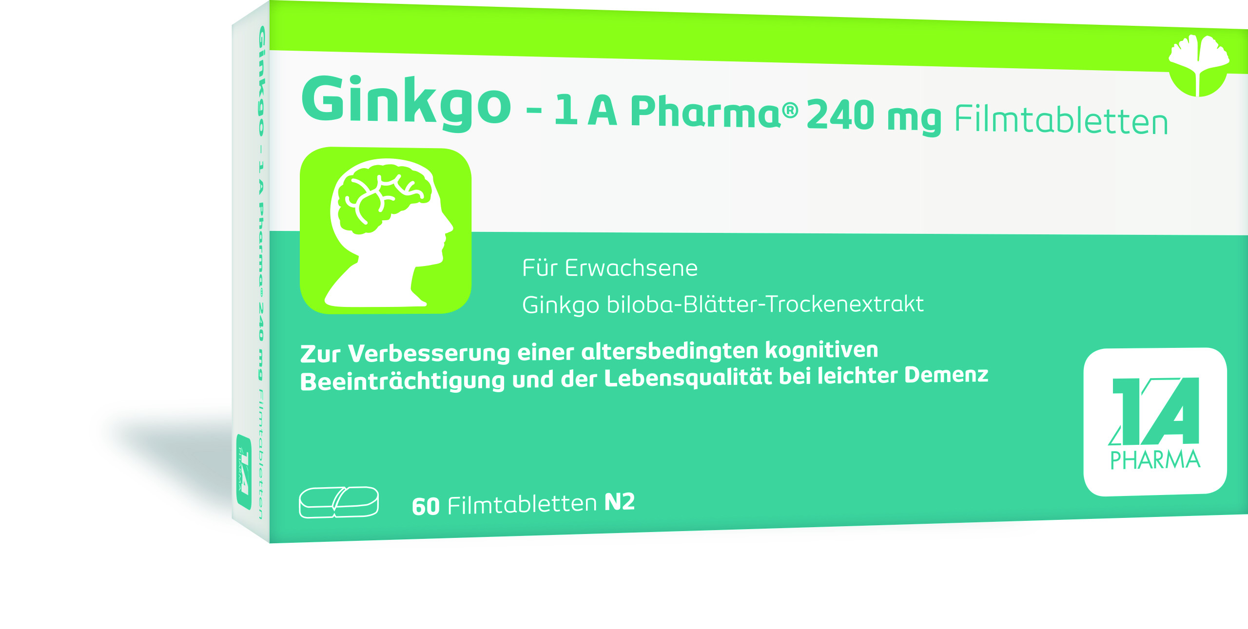 GINKGO-1A Pharma 240 mg Filmtabletten Abbildung für GINKGO-1A Pharma 240 mg Filmtabletten