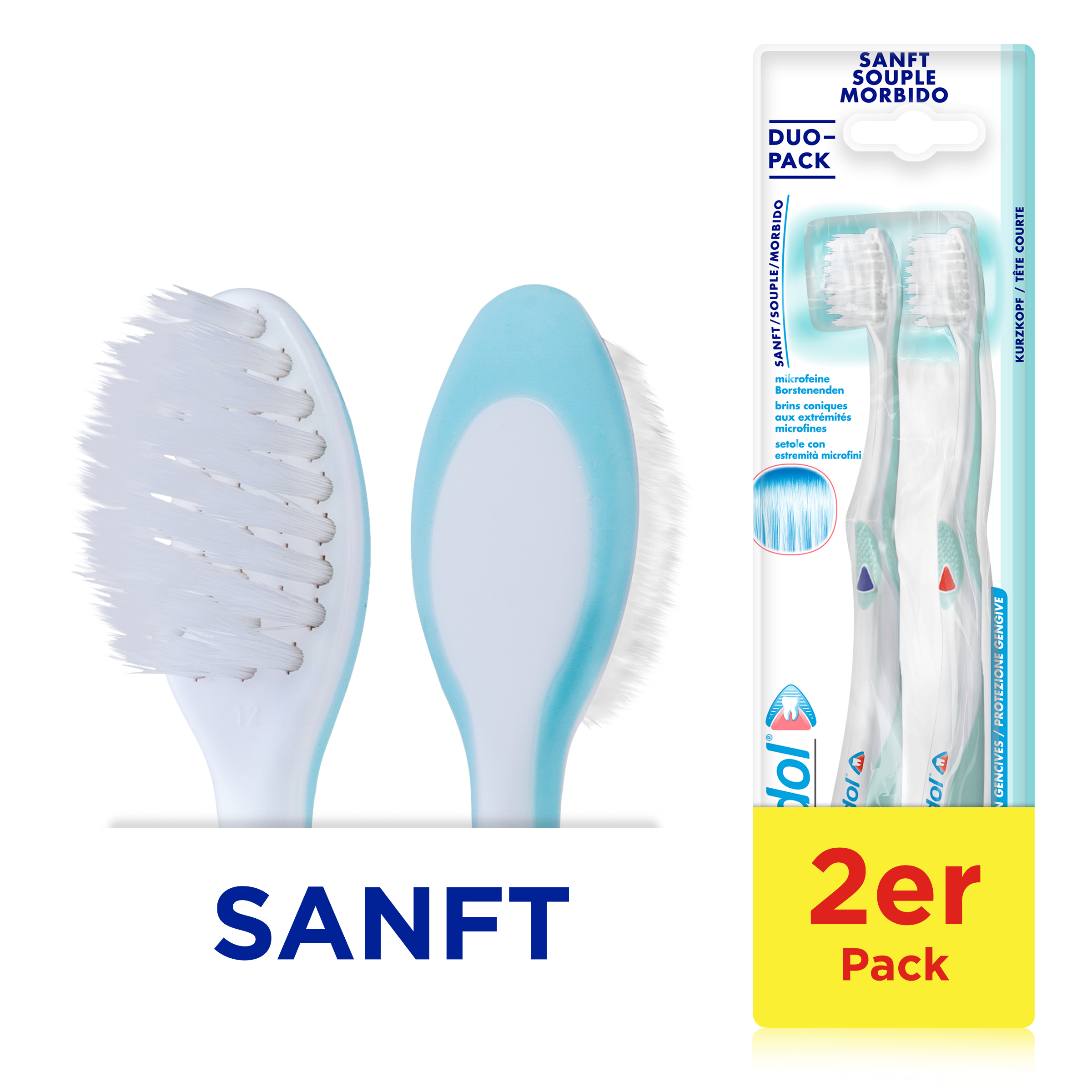 meridol Zahnbürste Zahnfleischschutz, weich, 2er Pack Abbildung für meridol Zahnbürste Zahnfleischschutz, weich, 2er Pack