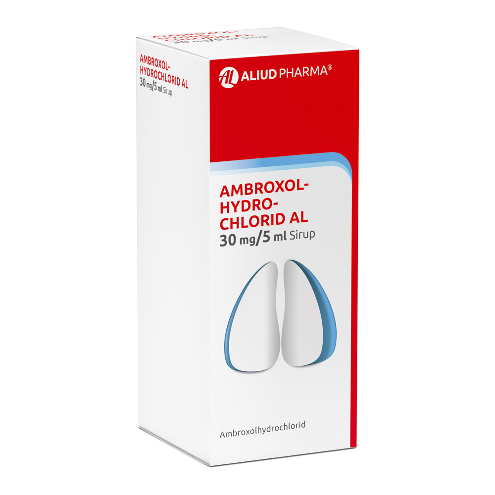 Ambroxolhydrochlorid AL 30 mg / 5 ml Sirup zur Erleichterung des Abhustens bei erkältungsbedingter Bronchitis (Schleimlöser) Abbildung für Ambroxolhydrochlorid AL 30 mg / 5 ml Sirup zur Erleichterung des Abhustens bei erkältungsbedingter Bronchitis (Schleimlöser)