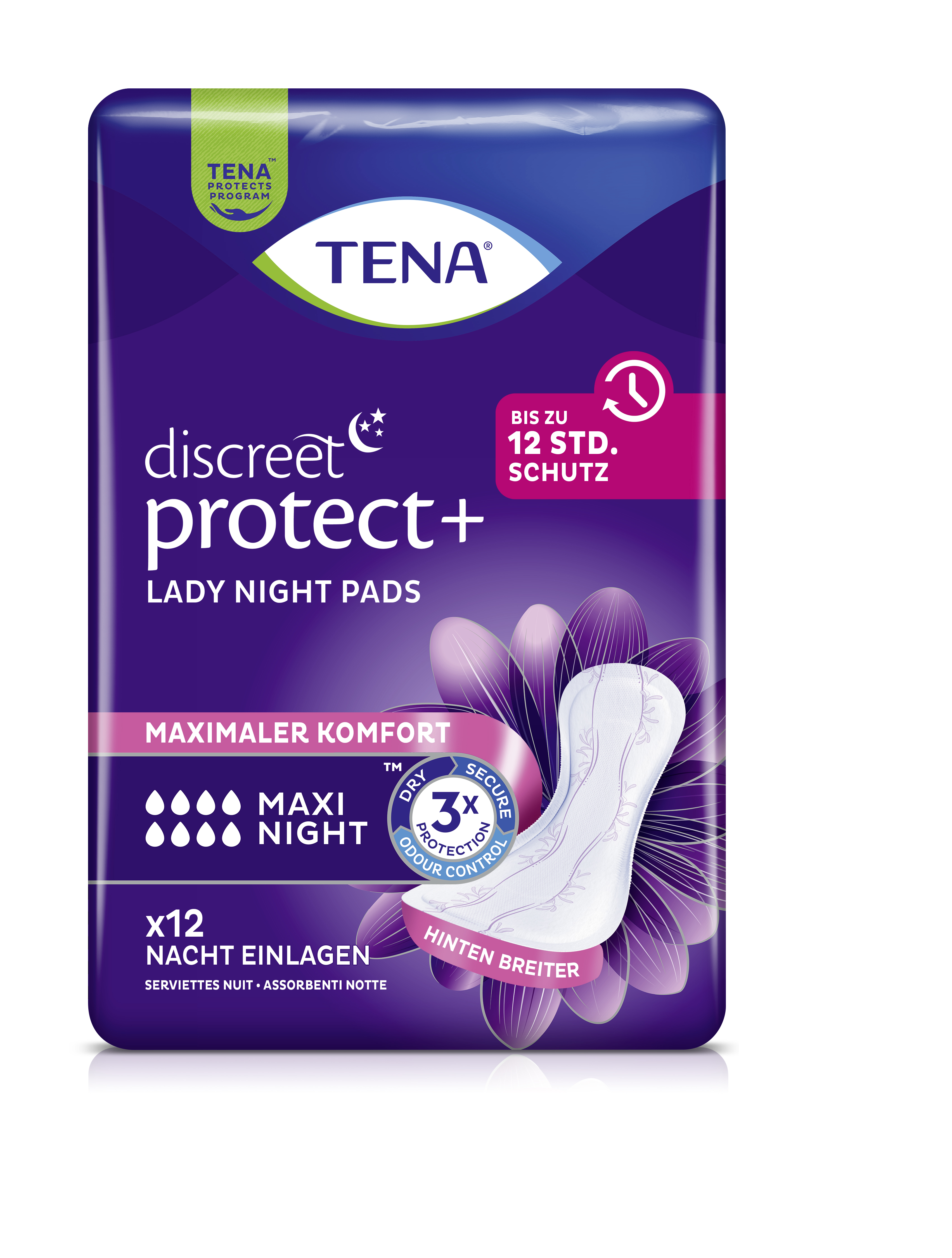 TENA LADY Discreet Inkontinenz Einlagen maxi night Abbildung für TENA LADY Discreet Inkontinenz Einlagen maxi night