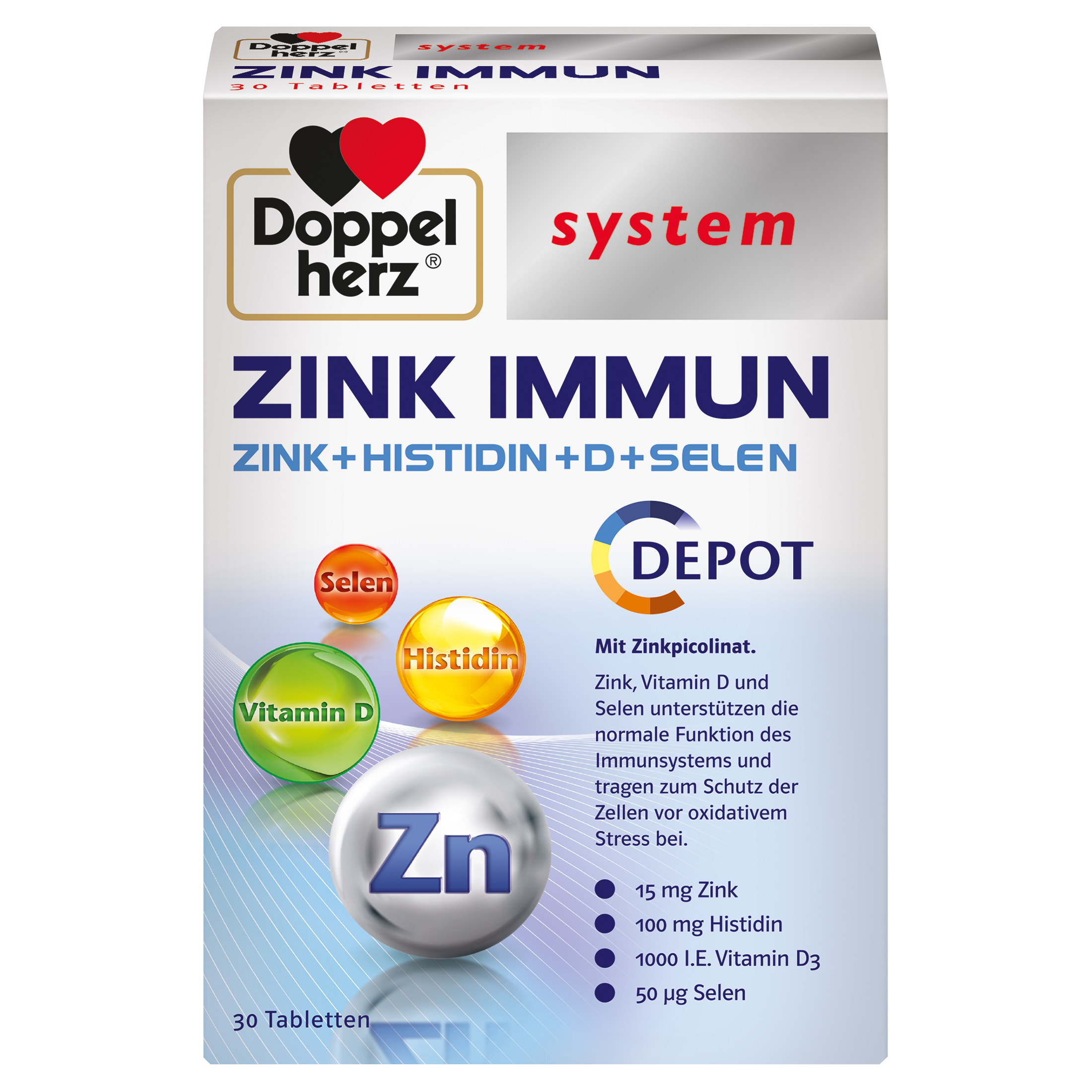 DOPPELHERZ Zink Immun Depot system Tabletten Abbildung für DOPPELHERZ Zink Immun Depot system Tabletten