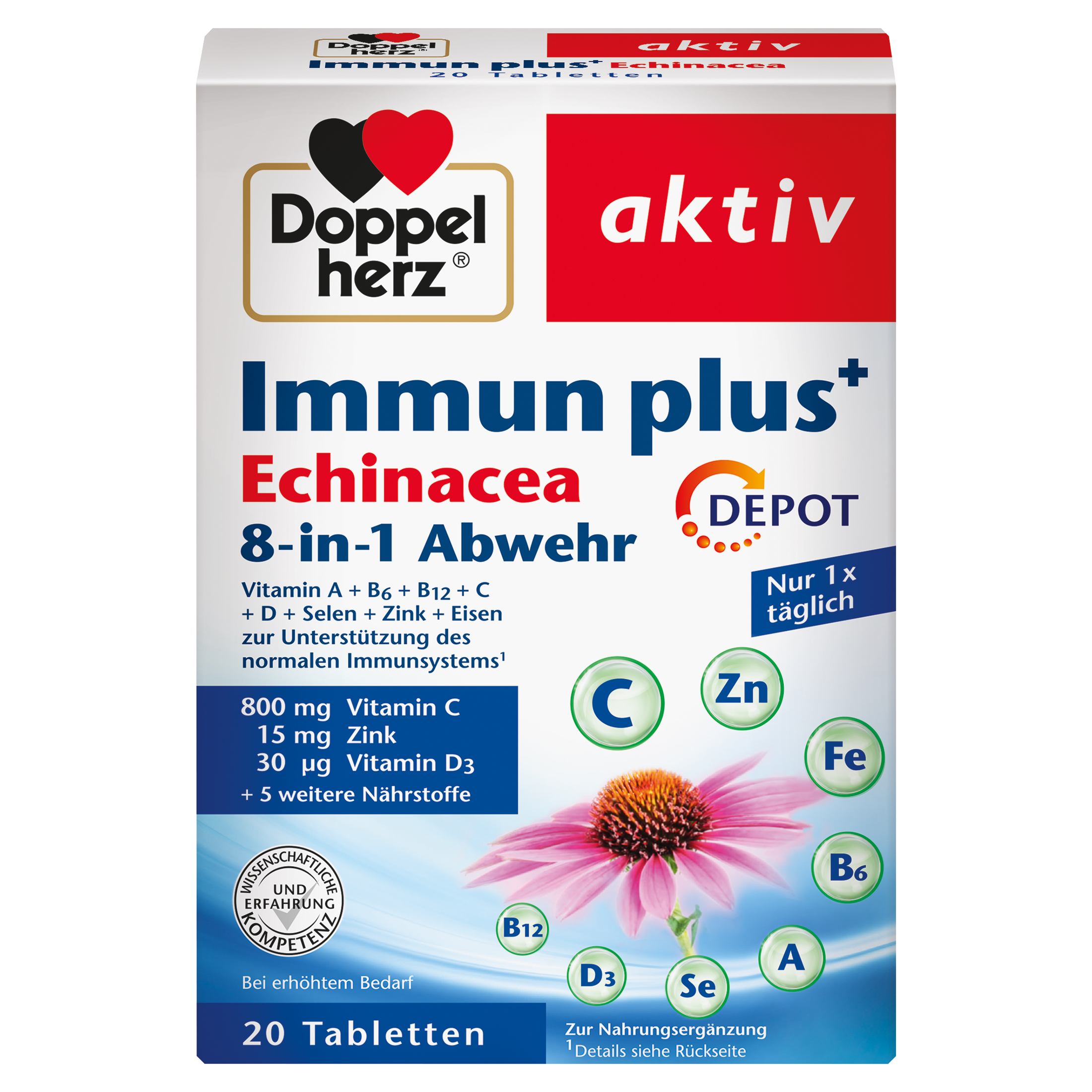 DOPPELHERZ Immun plus Echinacea Depot Tabletten Abbildung für DOPPELHERZ Immun plus Echinacea Depot Tabletten