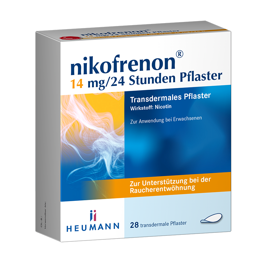 NIKOFRENON 14 mg/24 Stunden Pflaster transdermal Abbildung für NIKOFRENON 14 mg/24 Stunden Pflaster transdermal