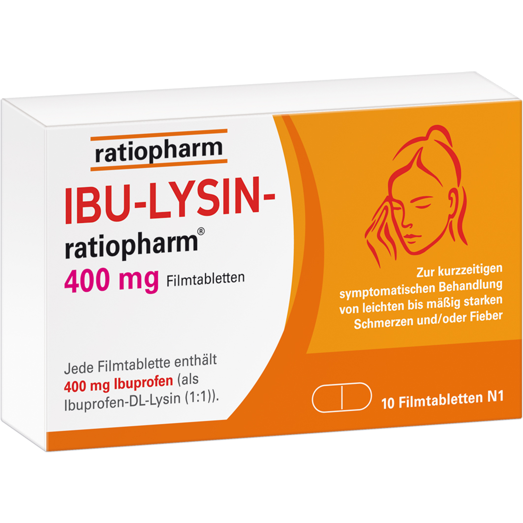 IBU-LYSIN-ratiopharm 400 mg Filmtabletten Abbildung für IBU-LYSIN-ratiopharm 400 mg Filmtabletten