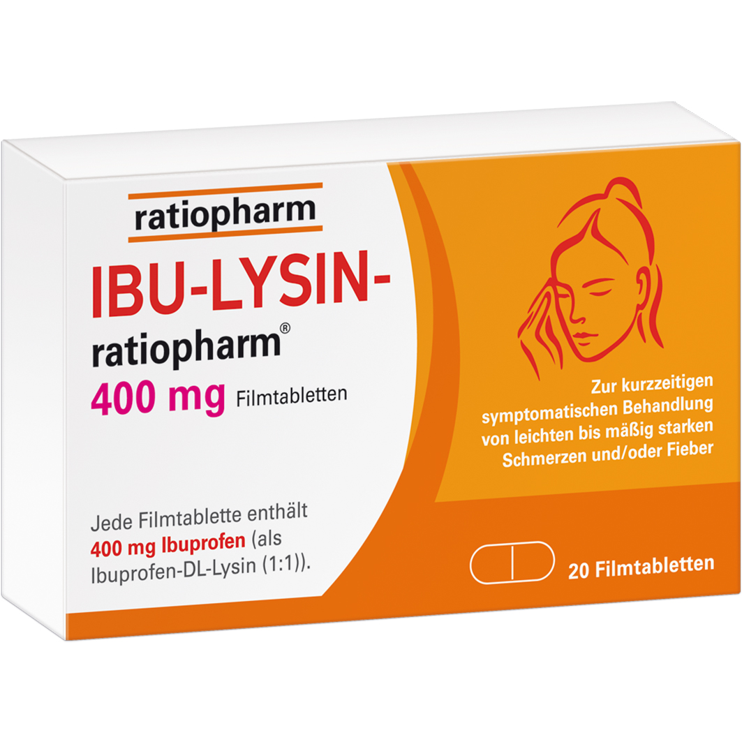 IBU-LYSIN-ratiopharm 400 mg Filmtabletten Abbildung für IBU-LYSIN-ratiopharm 400 mg Filmtabletten