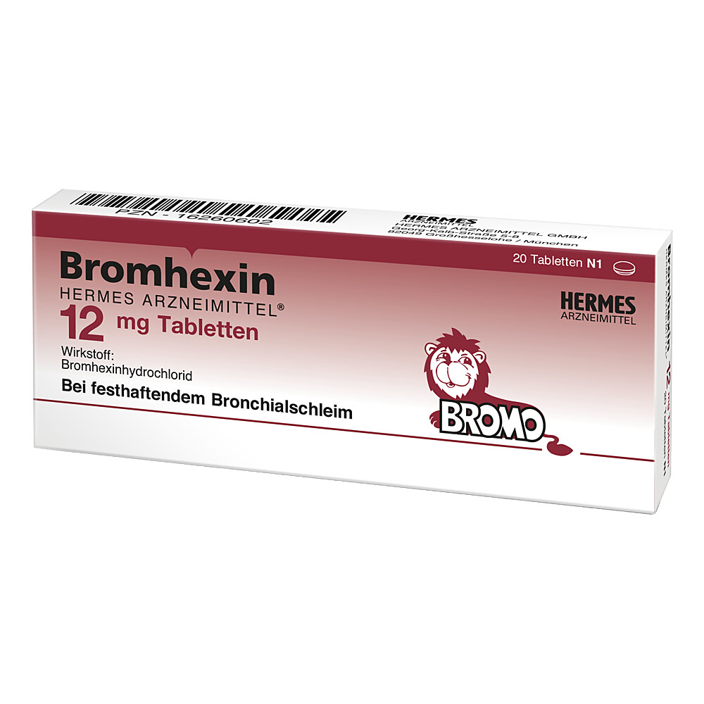 BROMHEXIN Hermes Arzneimittel 12 mg Tabletten Abbildung für BROMHEXIN Hermes Arzneimittel 12 mg Tabletten