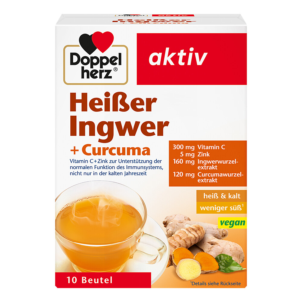 DOPPELHERZ heißer Ingwer+Curcuma Beutel Abbildung für DOPPELHERZ heißer Ingwer+Curcuma Beutel