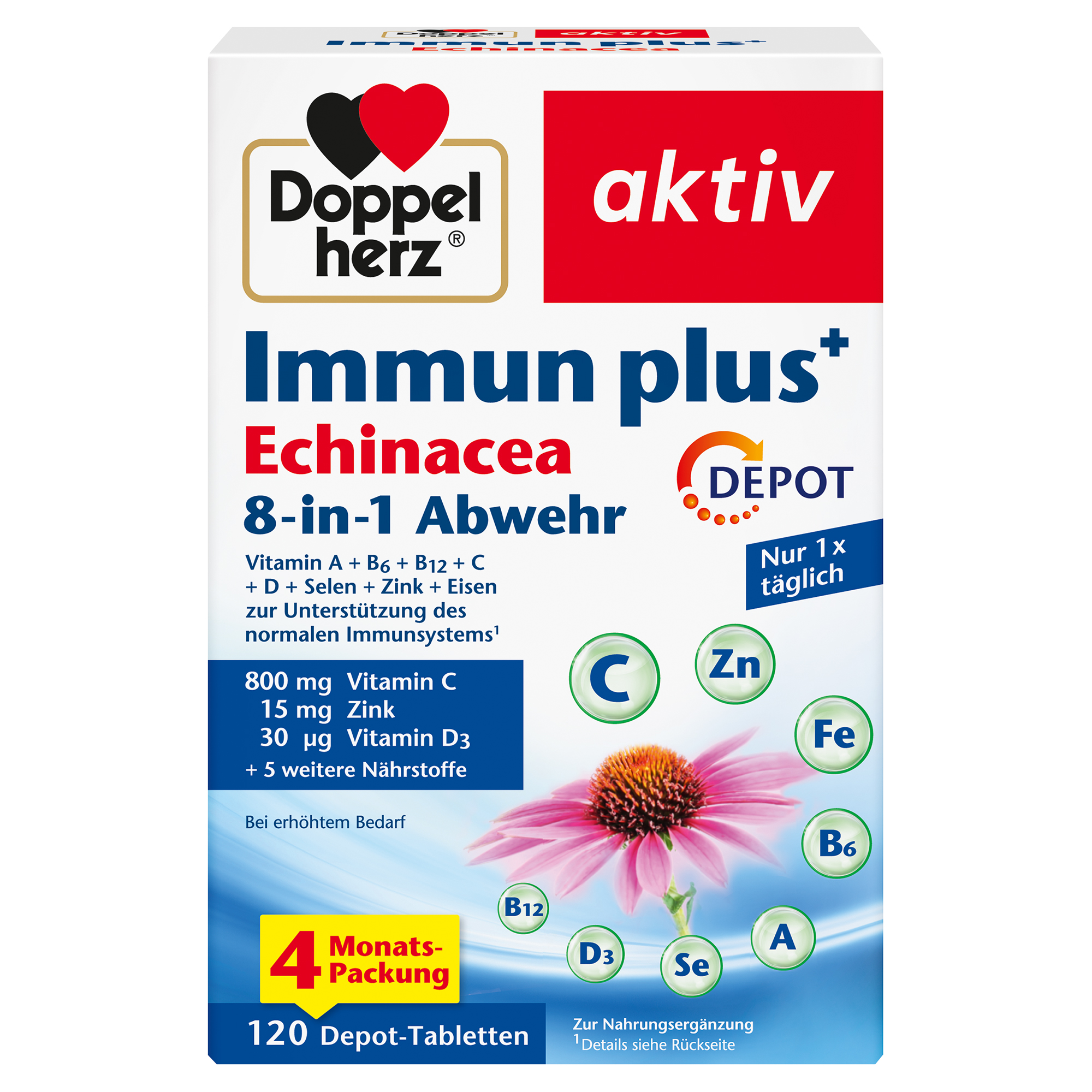 DOPPELHERZ Immun plus Echinacea Depot Tabletten Abbildung für DOPPELHERZ Immun plus Echinacea Depot Tabletten