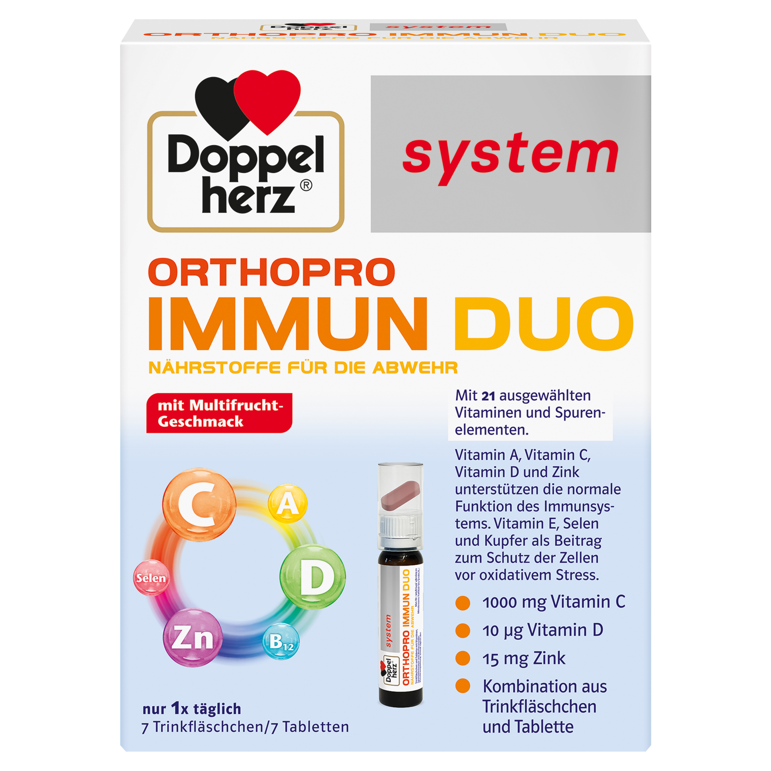 DOPPELHERZ Orthopro Immun Duo system Trinkampullen Abbildung für DOPPELHERZ Orthopro Immun Duo system Trinkampullen