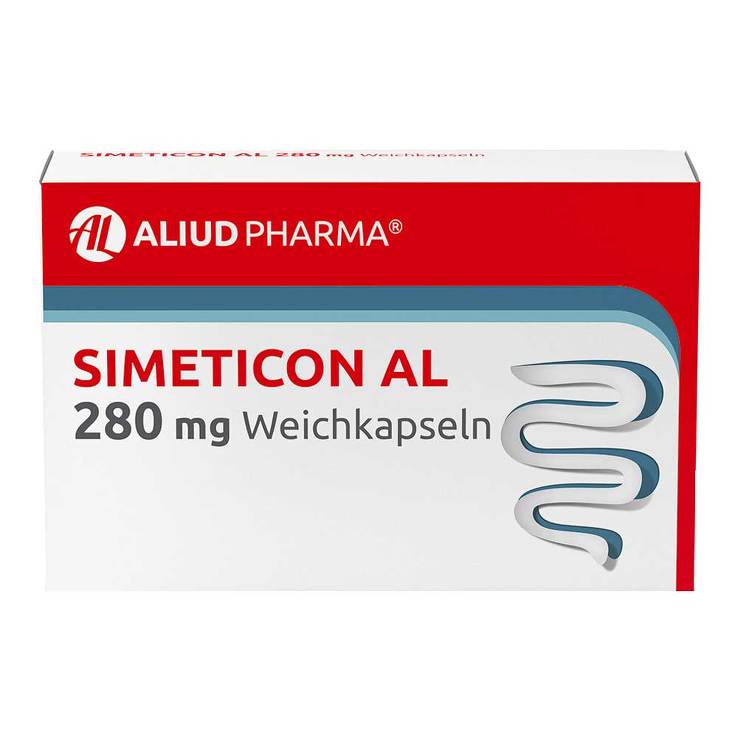 Simeticon AL 280 mg Weichkapseln bei Blähungen Abbildung für Simeticon AL 280 mg Weichkapseln bei Blähungen