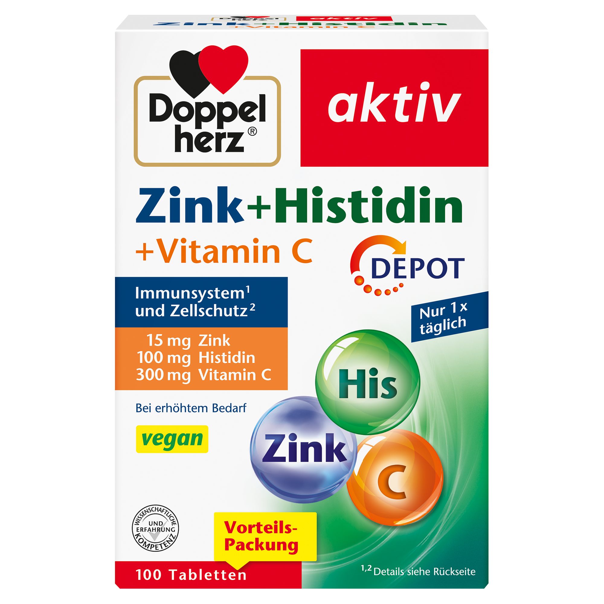 Doppelherz aktiv Zink + Histidin + Vitamin C Abbildung für Doppelherz aktiv Zink + Histidin + Vitamin C