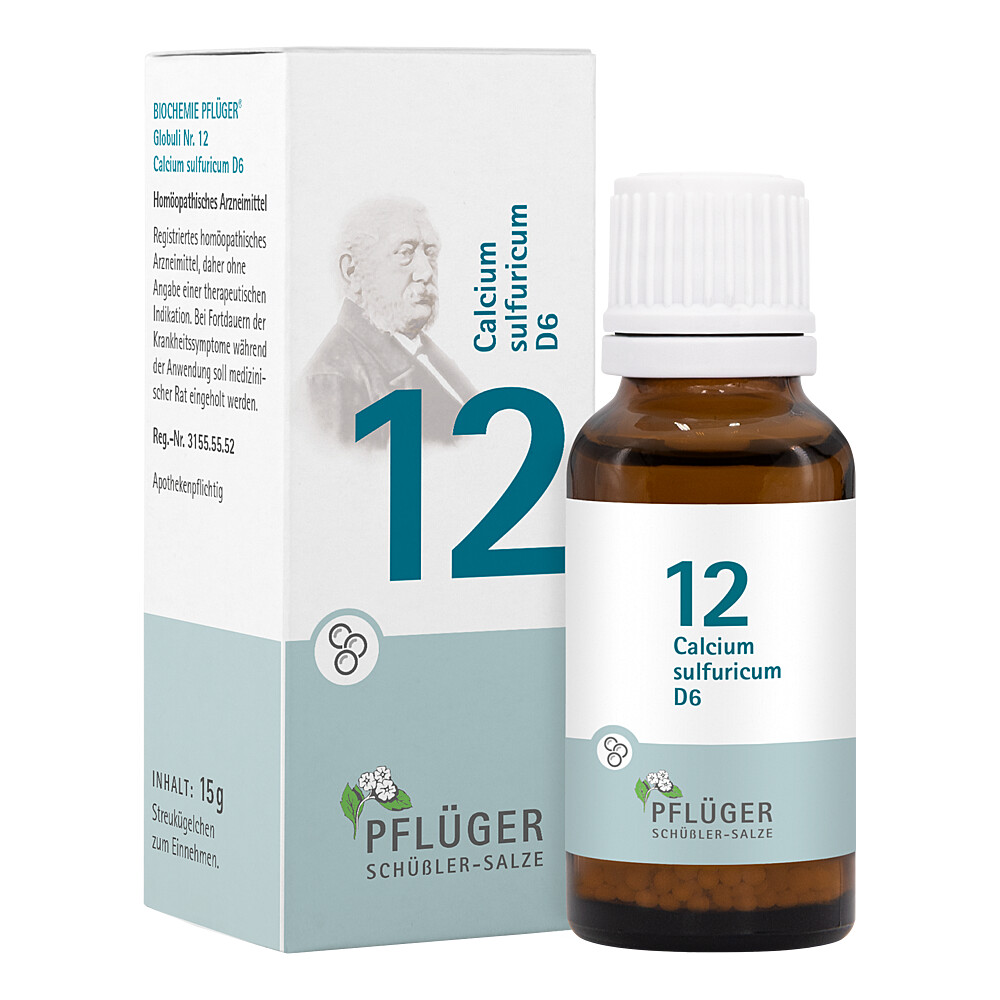 BIOCHEMIE Pflüger 12 Calcium sulfuricum D 6 Glob. Abbildung für BIOCHEMIE Pflüger 12 Calcium sulfuricum D 6 Glob.