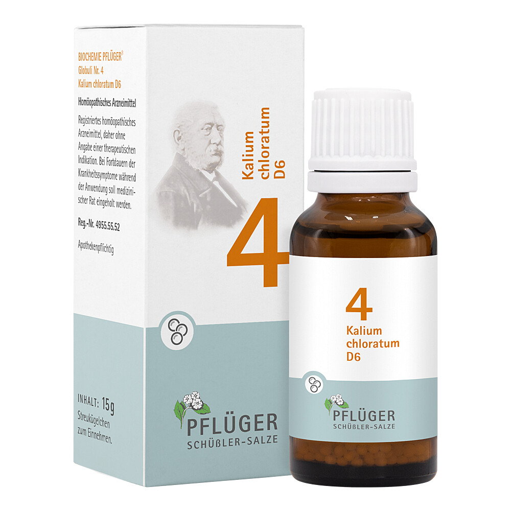 BIOCHEMIE Pflüger 4 Kalium chloratum D 6 Globuli Abbildung für BIOCHEMIE Pflüger 4 Kalium chloratum D 6 Globuli