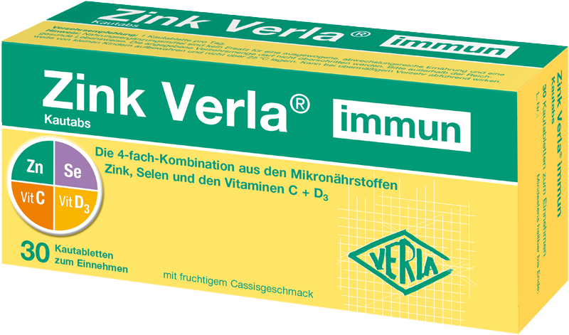 Zink Verla® immun Kautabs Abbildung für Zink Verla® immun Kautabs
