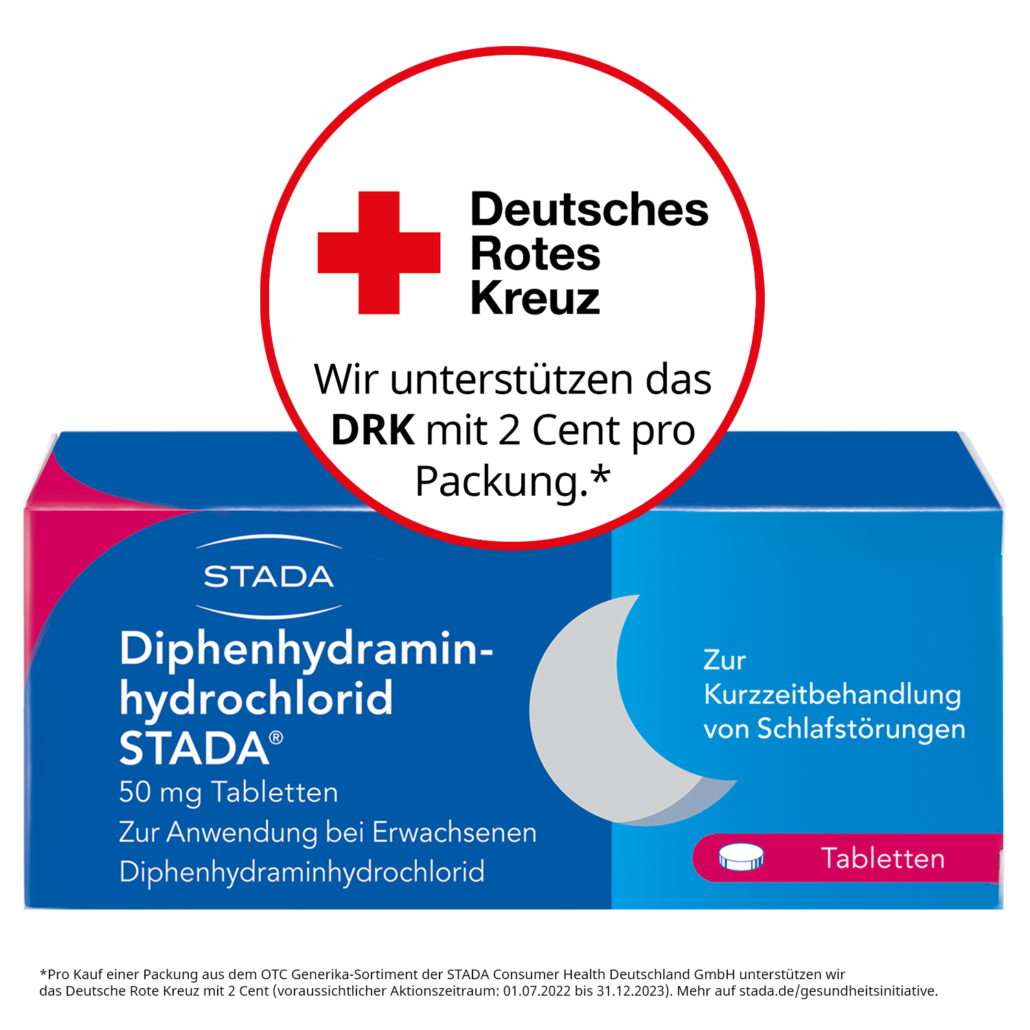 DIPHENHYDRAMINHYDROCHLORID STADA 50 mg Tabletten Abbildung für DIPHENHYDRAMINHYDROCHLORID STADA 50 mg Tabletten