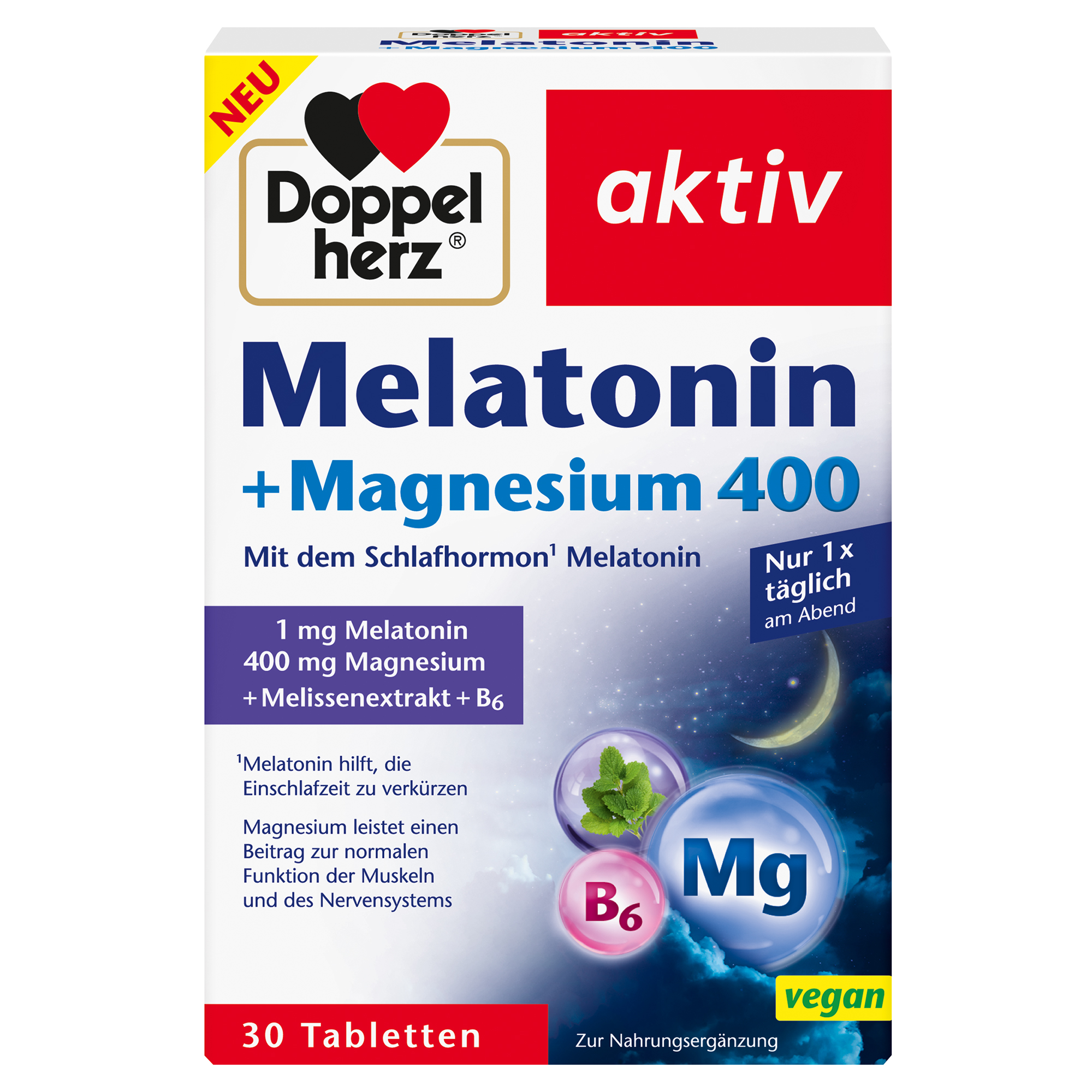 DOPPELHERZ Melatonin+Magnesium 400 Tabletten Abbildung für DOPPELHERZ Melatonin+Magnesium 400 Tabletten