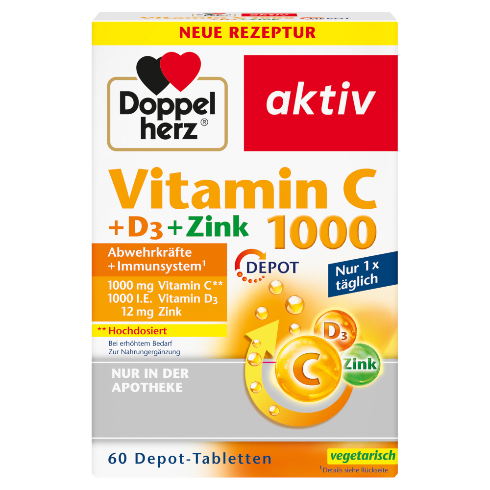 DOPPELHERZ Vitamin C 1000+D3+Zink Depot Tabletten Abbildung für DOPPELHERZ Vitamin C 1000+D3+Zink Depot Tabletten