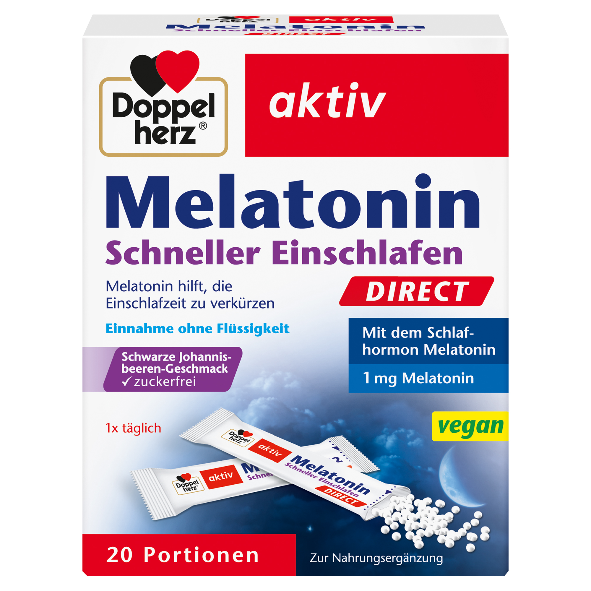 DOPPELHERZ Melatonin Direct Schneller Einschlafen Abbildung für DOPPELHERZ Melatonin Direct Schneller Einschlafen