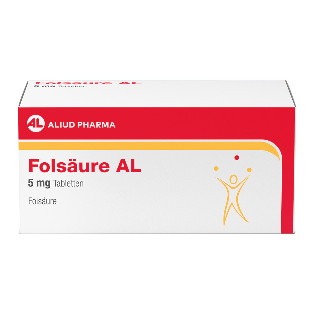 Folsäure AL 5 mg Tabletten bei Folsäuremangel Abbildung für Folsäure AL 5 mg Tabletten bei Folsäuremangel