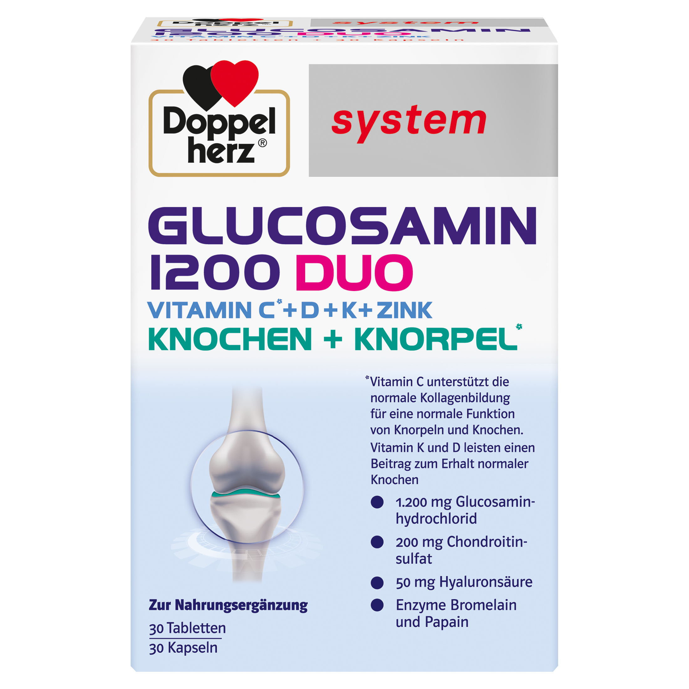 DOPPELHERZ Glucosamin 1200 Duo system Kombipackung Abbildung für DOPPELHERZ Glucosamin 1200 Duo system Kombipackung