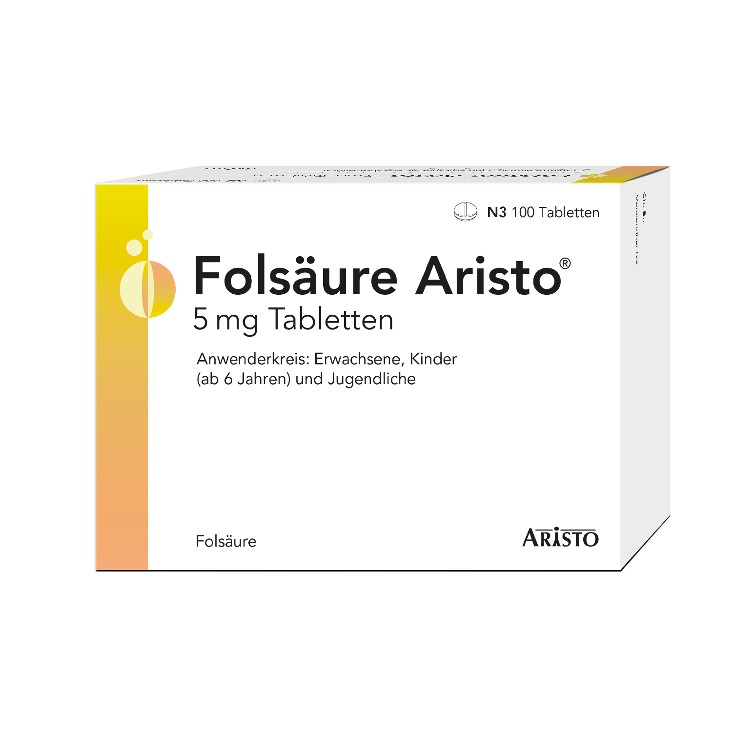 FOLSÄURE ARISTO 5 mg Tabletten Abbildung für FOLSÄURE ARISTO 5 mg Tabletten