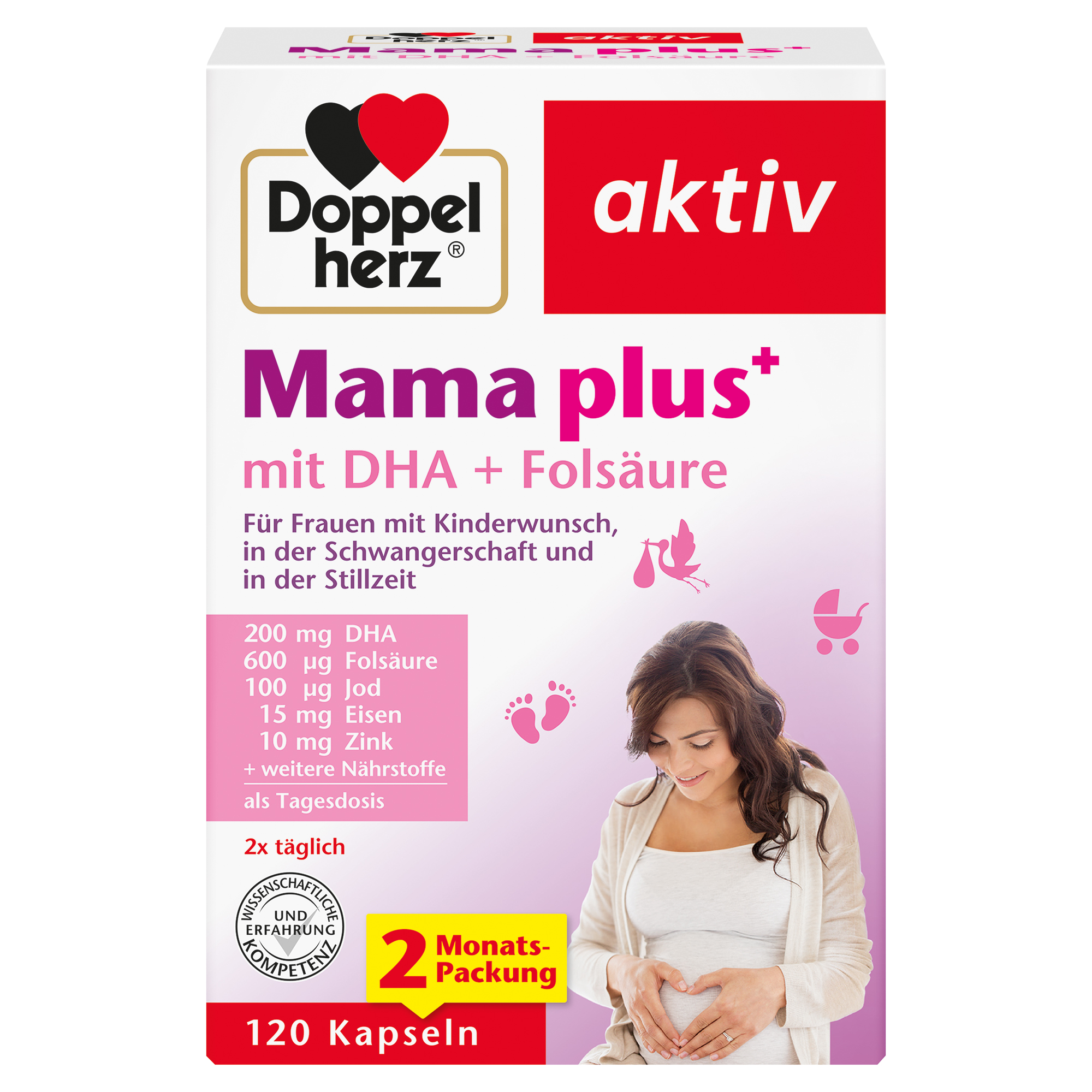 DOPPELHERZ Mama plus mit DHA+Folsäure Kapseln Abbildung für DOPPELHERZ Mama plus mit DHA+Folsäure Kapseln