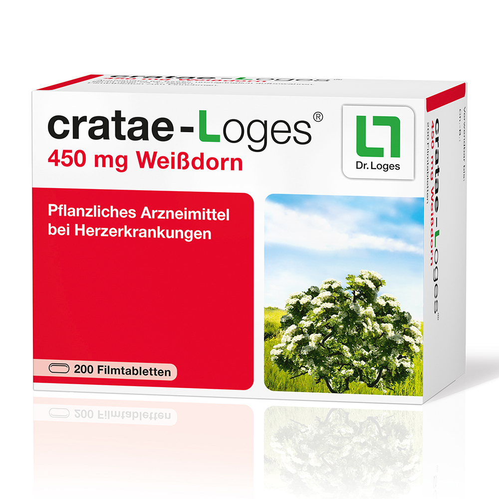 CRATAE-LOGES 450 mg Weißdorn Filmtabletten Abbildung für CRATAE-LOGES 450 mg Weißdorn Filmtabletten