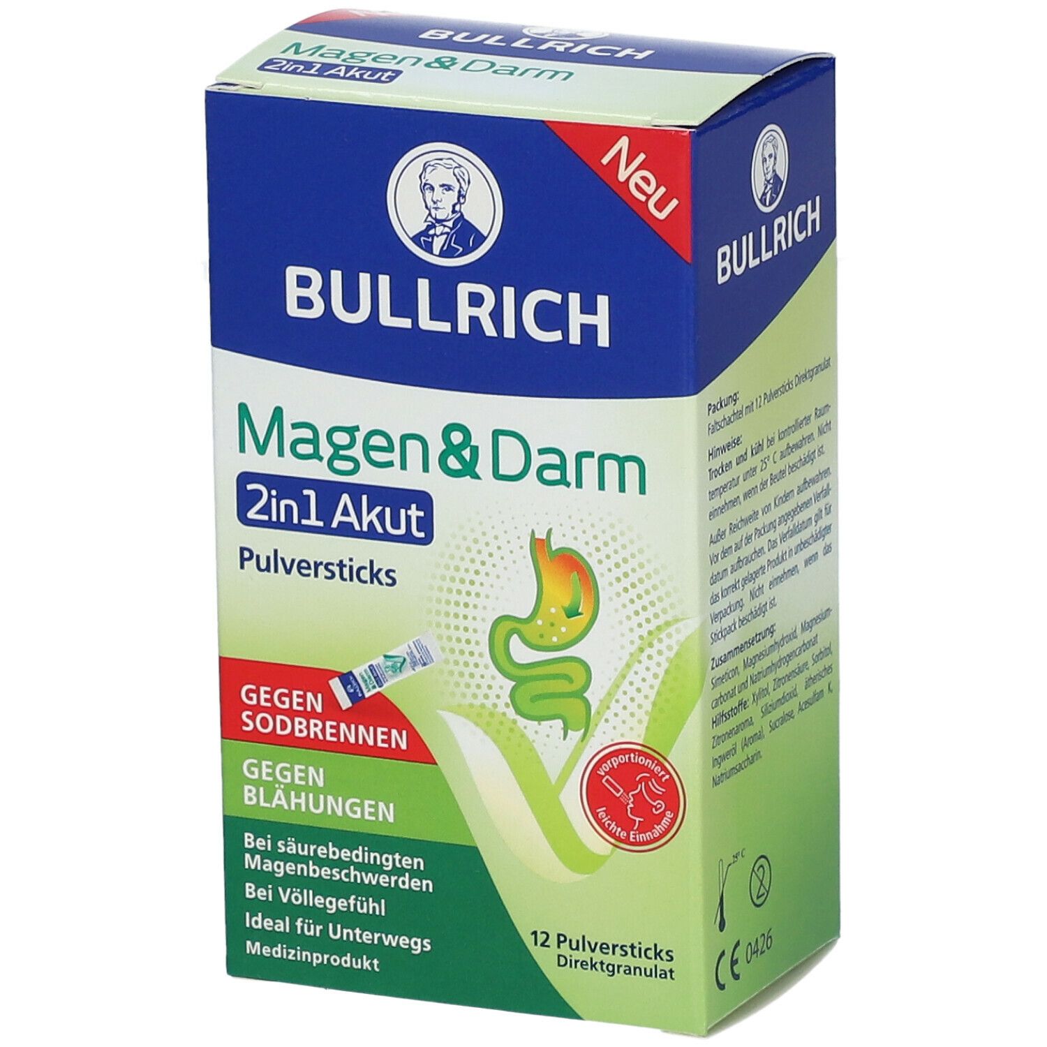 BULLRICH Magen & Darm 2in1 Akut Pulversticks Abbildung für BULLRICH Magen & Darm 2in1 Akut Pulversticks