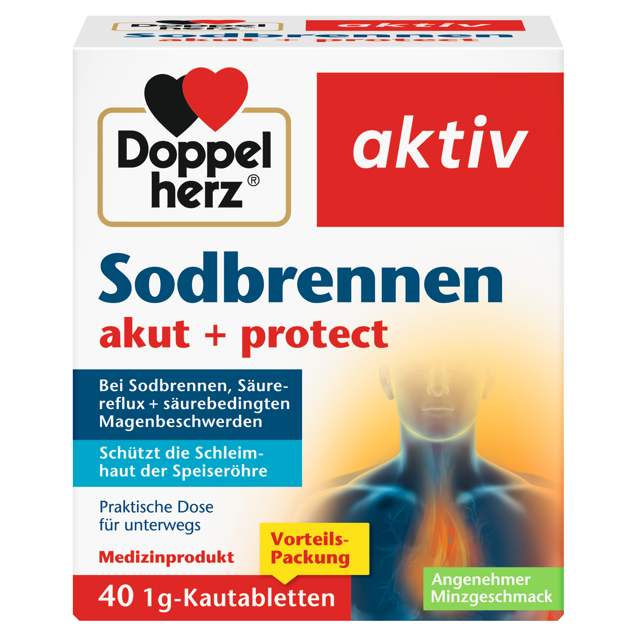 DOPPELHERZ Sodbrennen akut+protect Kautabletten Abbildung für DOPPELHERZ Sodbrennen akut+protect Kautabletten
