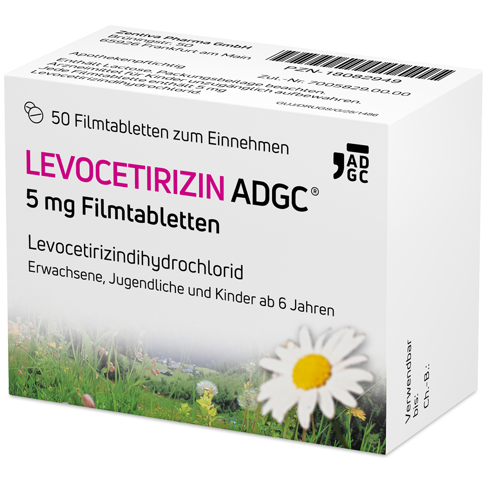 LEVOCETIRIZIN ADGC 5 mg Filmtabletten Abbildung für LEVOCETIRIZIN ADGC 5 mg Filmtabletten