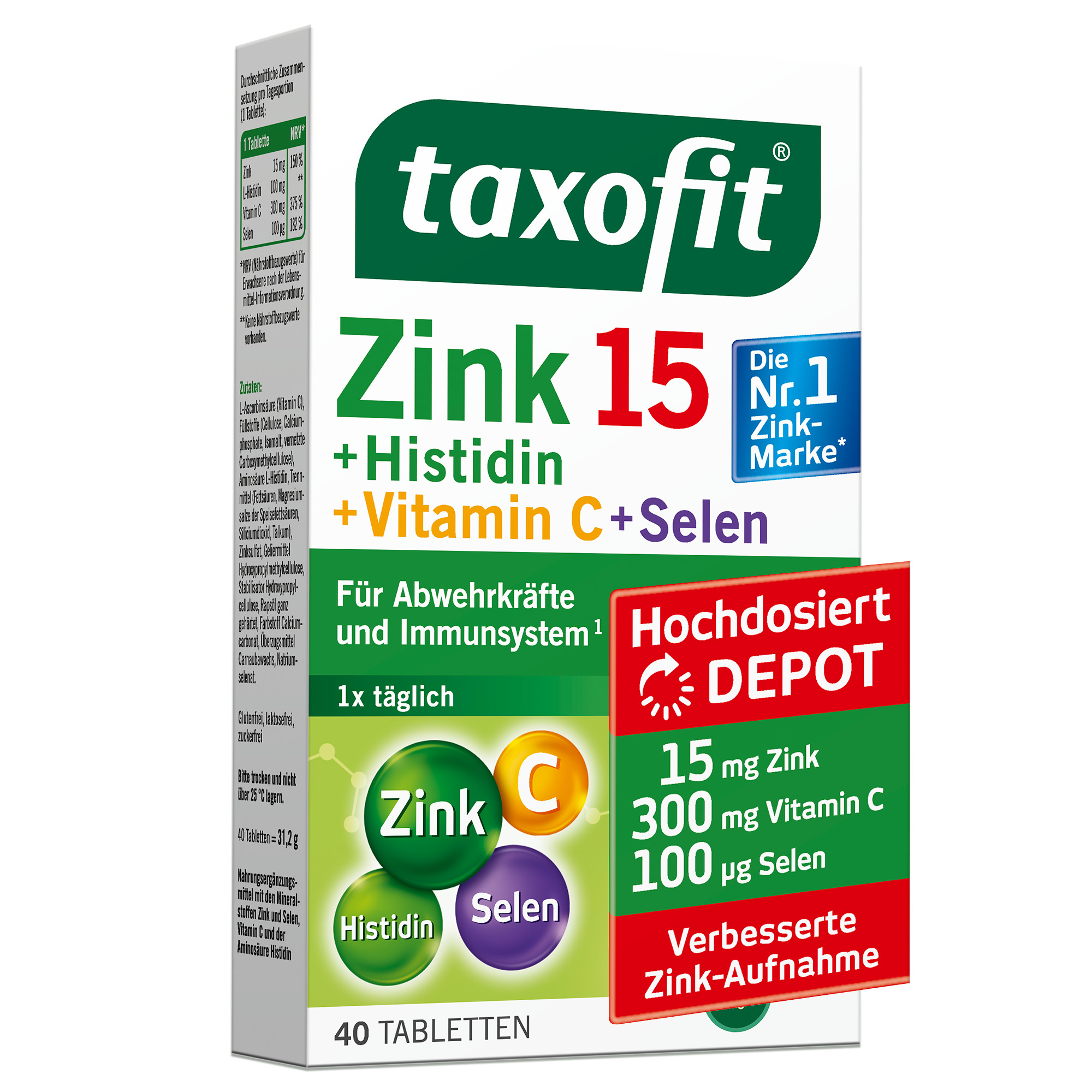 TAXOFIT Zink+Histidin+Selen Depot Tabletten Abbildung für TAXOFIT Zink+Histidin+Selen Depot Tabletten