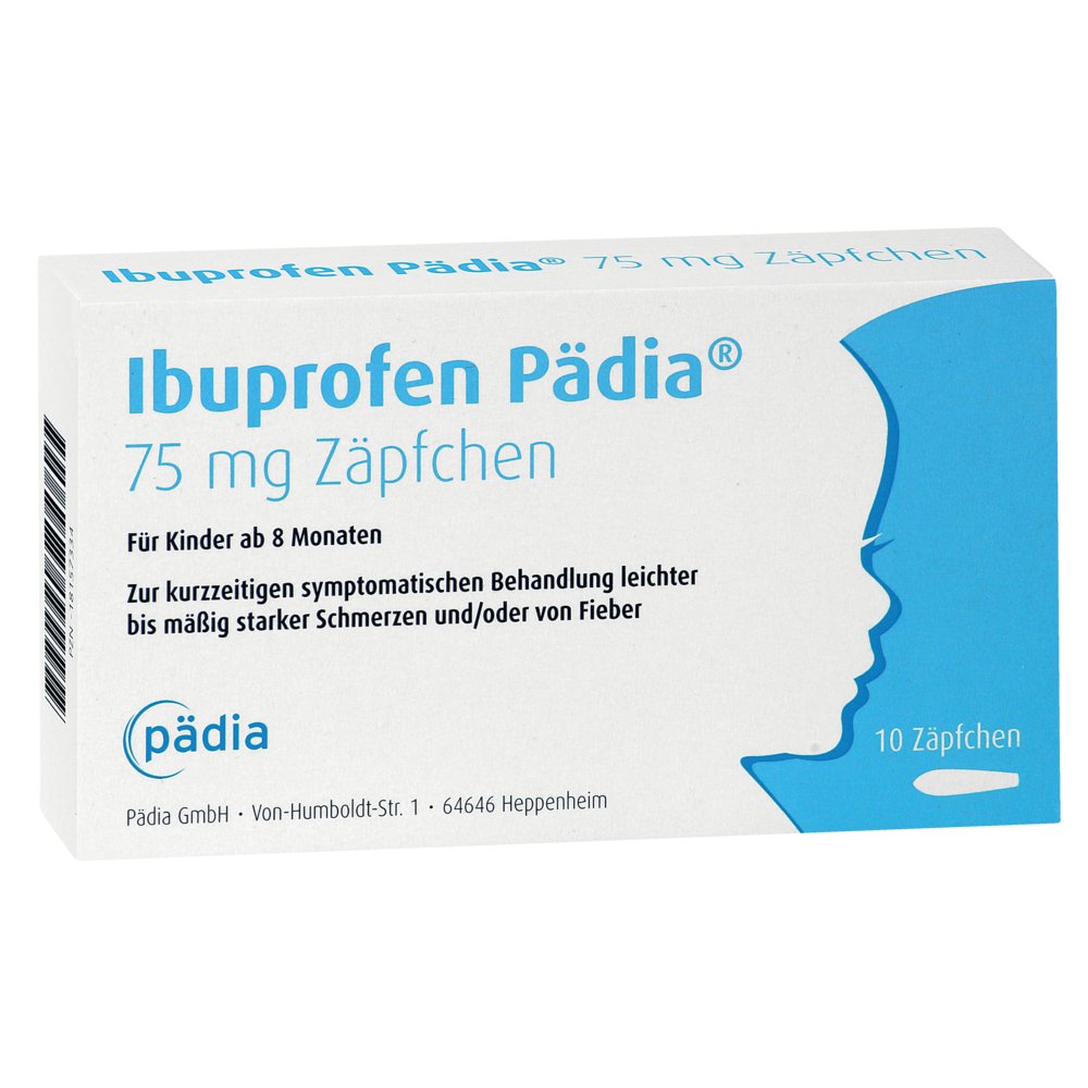 IBUPROFEN Pädia 75 mg Zäpfchen Abbildung für IBUPROFEN Pädia 75 mg Zäpfchen