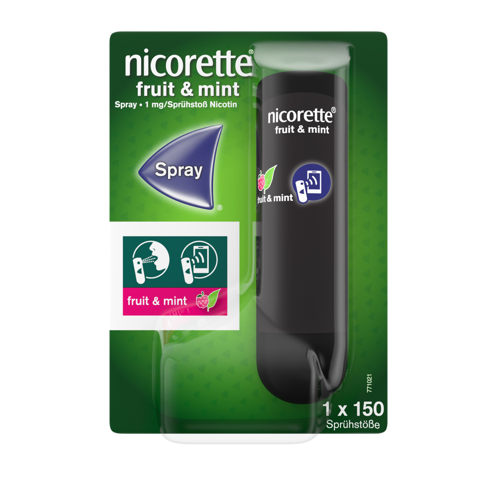 NICORETTE Fruit & Mint Spray 1 mg/Sprühstoß NFC Abbildung für NICORETTE Fruit & Mint Spray 1 mg/Sprühstoß NFC