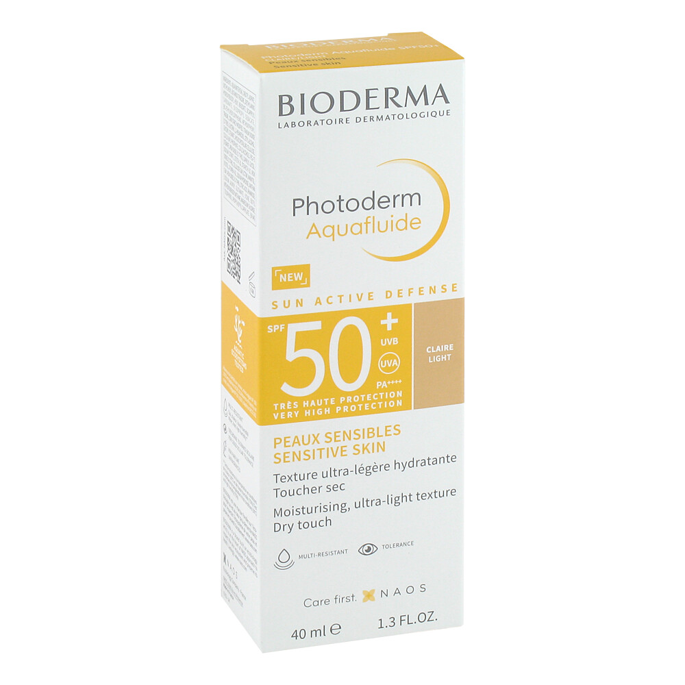 Photoderm Aquafluide LSF50+ hell getönt - Feuchtigkeitsspendender, mattierender Gesichtssonnenschutz mit einer leichten Aqua-Textur Abbildung für Photoderm Aquafluide LSF50+ hell getönt - Feuchtigkeitsspendender, mattierender Gesichtssonnenschutz mit einer leichten Aqua-Textur