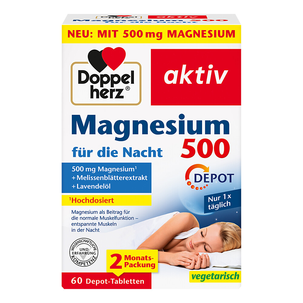 DOPPELHERZ Magnesium 500 für die Nacht Tabletten Abbildung für DOPPELHERZ Magnesium 500 für die Nacht Tabletten
