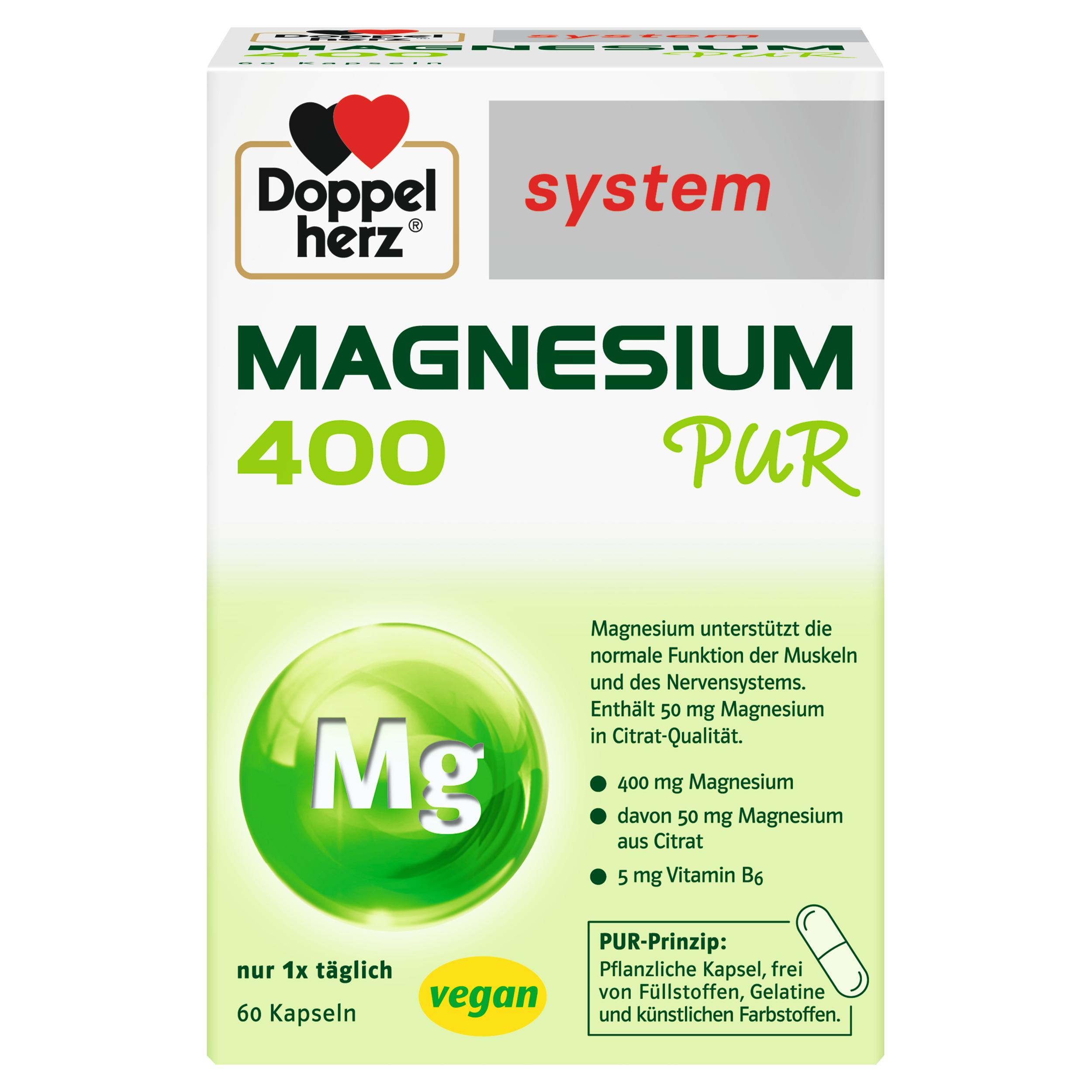 DOPPELHERZ Magnesium 400 Pur Abbildung für DOPPELHERZ Magnesium 400 Pur
