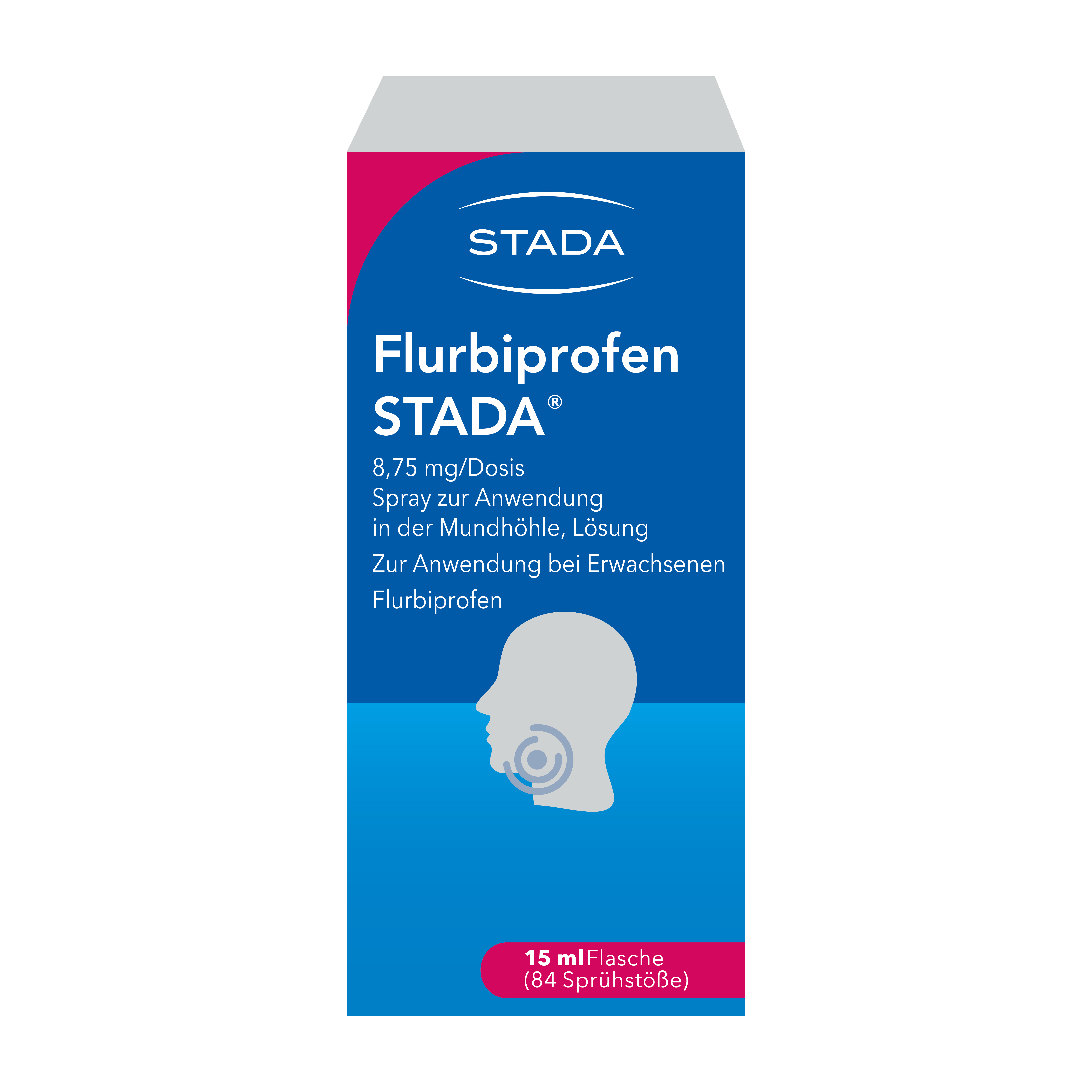 FLURBIPROFEN STADA® 8,75 mg/Dosis Spray zur Anwendung in der Mundhöhle, Lösung Abbildung für FLURBIPROFEN STADA® 8,75 mg/Dosis Spray zur Anwendung in der Mundhöhle, Lösung