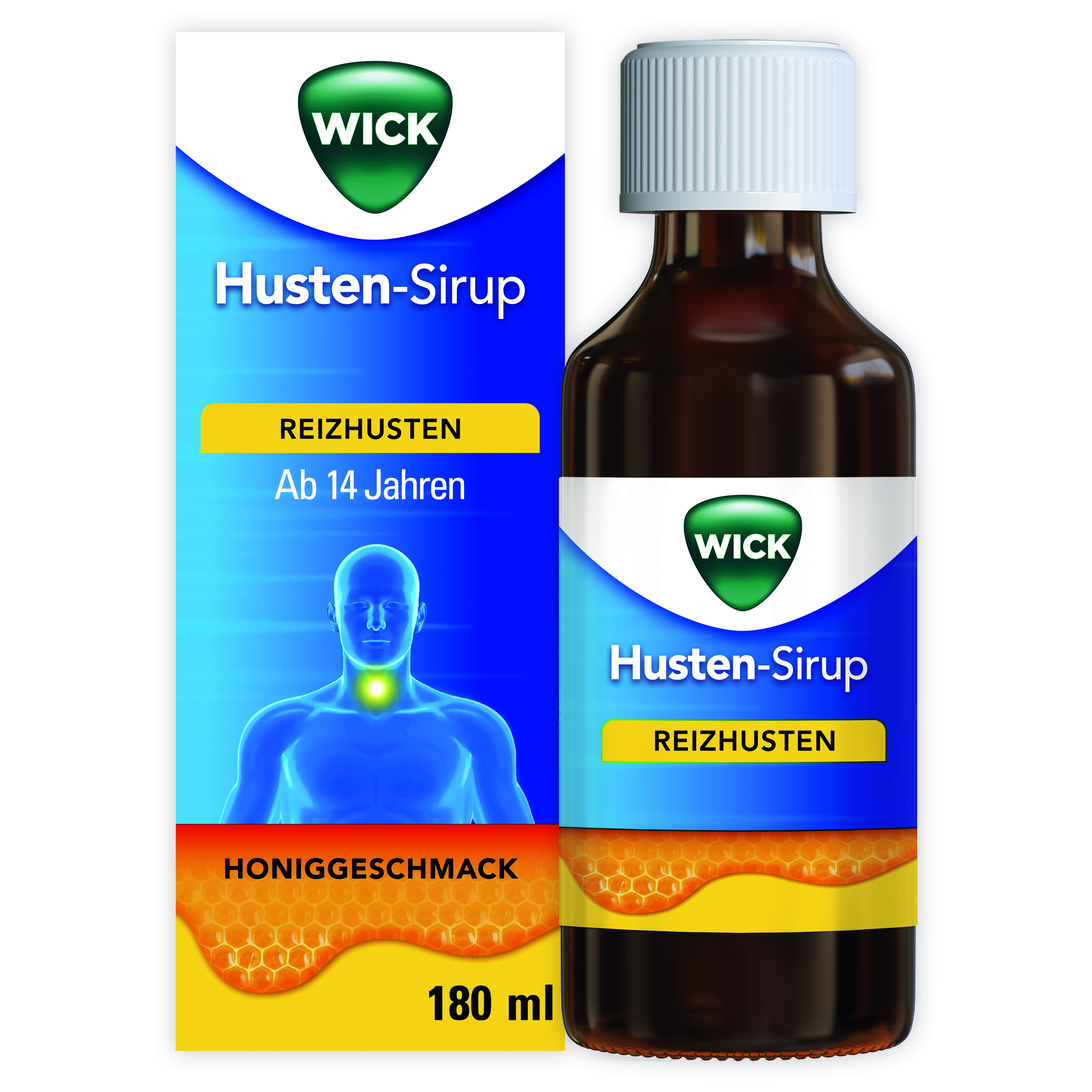 WICK Husten-Sirup gegen Reizhusten mit Honig Abbildung für WICK Husten-Sirup gegen Reizhusten mit Honig